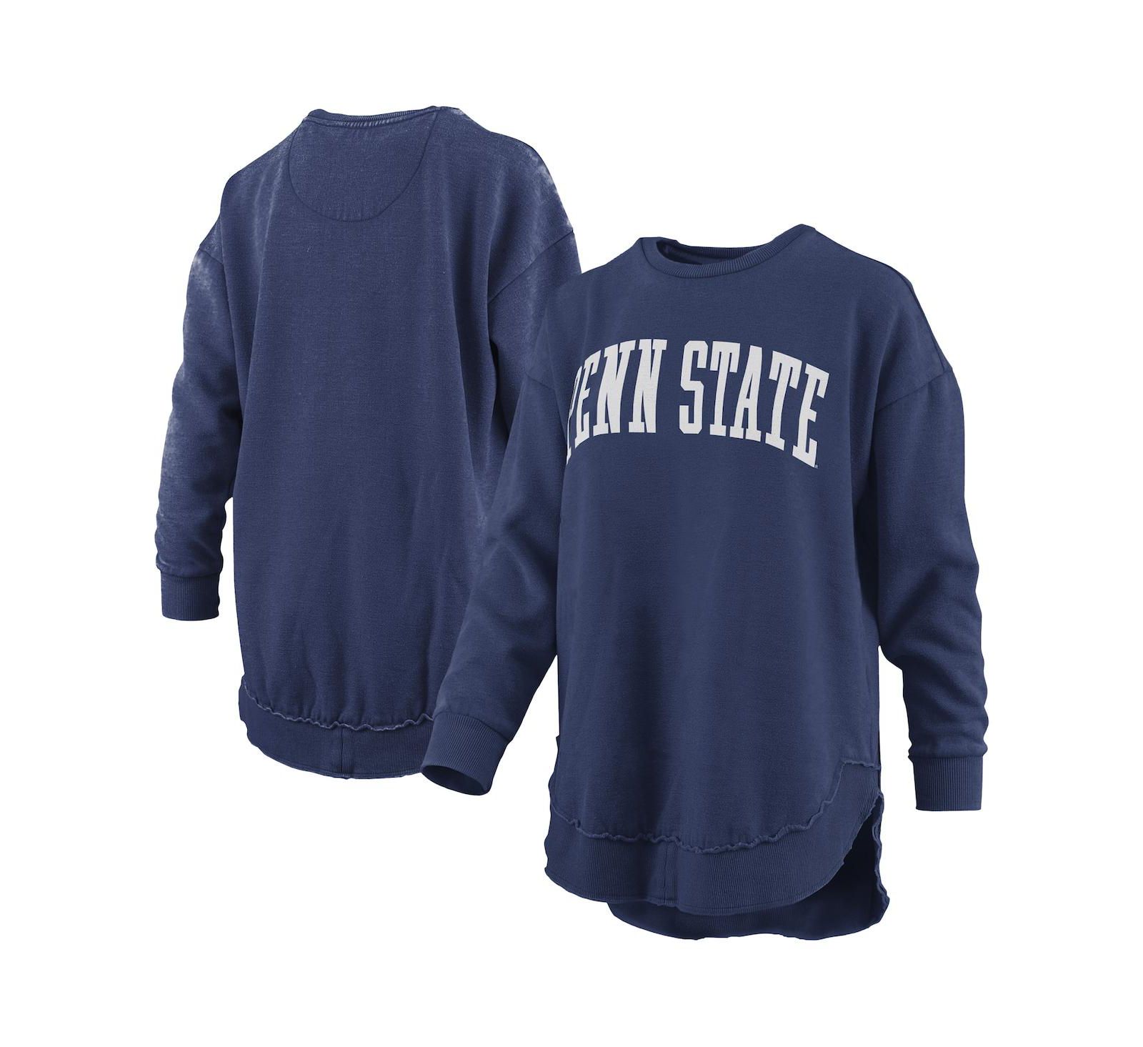 Pressbox Женское пончо из флиса с длинным рукавом Navy Penn State Nittany Lions Melange