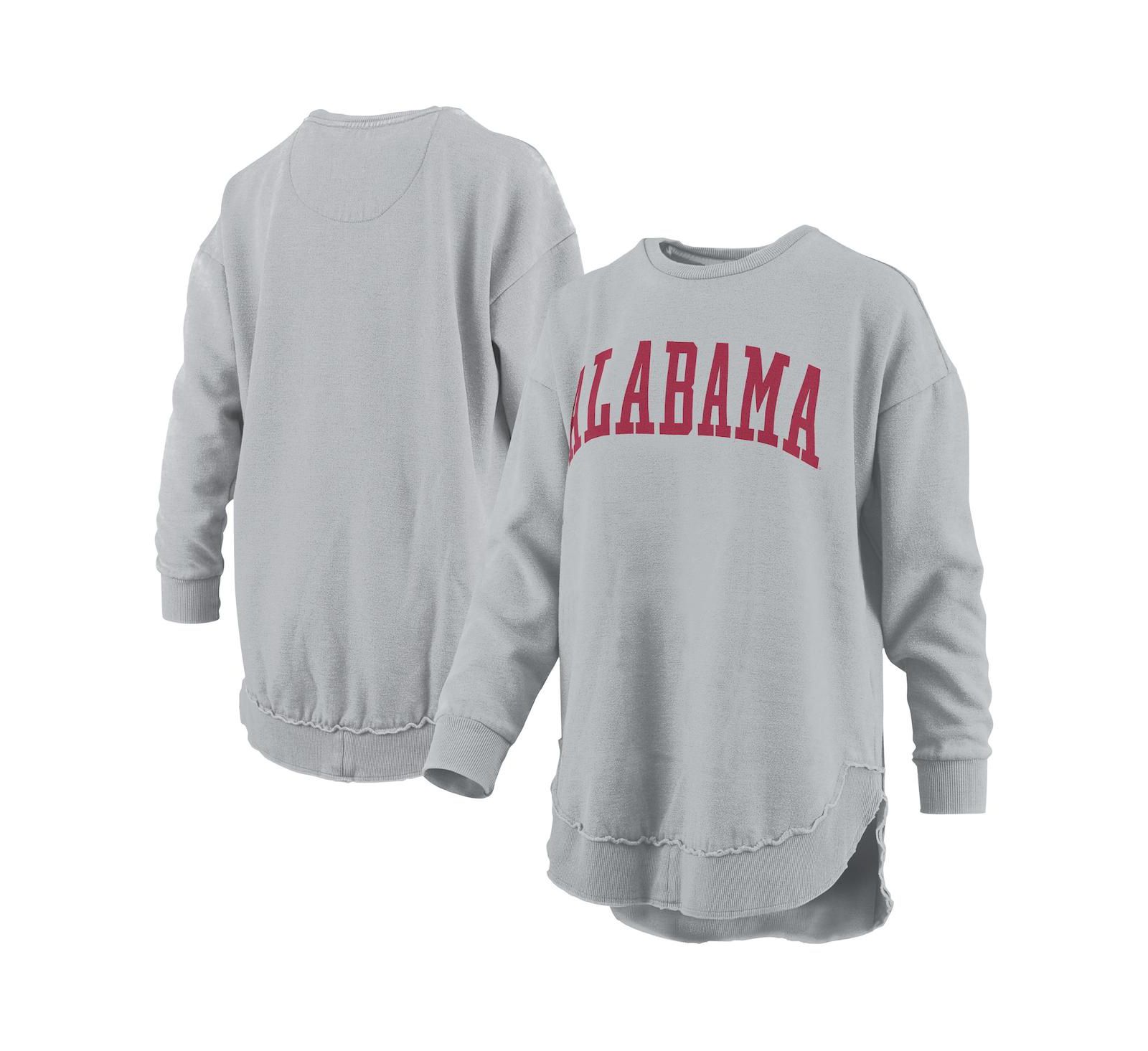 Женский флисовый пуловер-свитшот Pressbox Gray Alabama Crimson Tide Melange Poncho Vintage