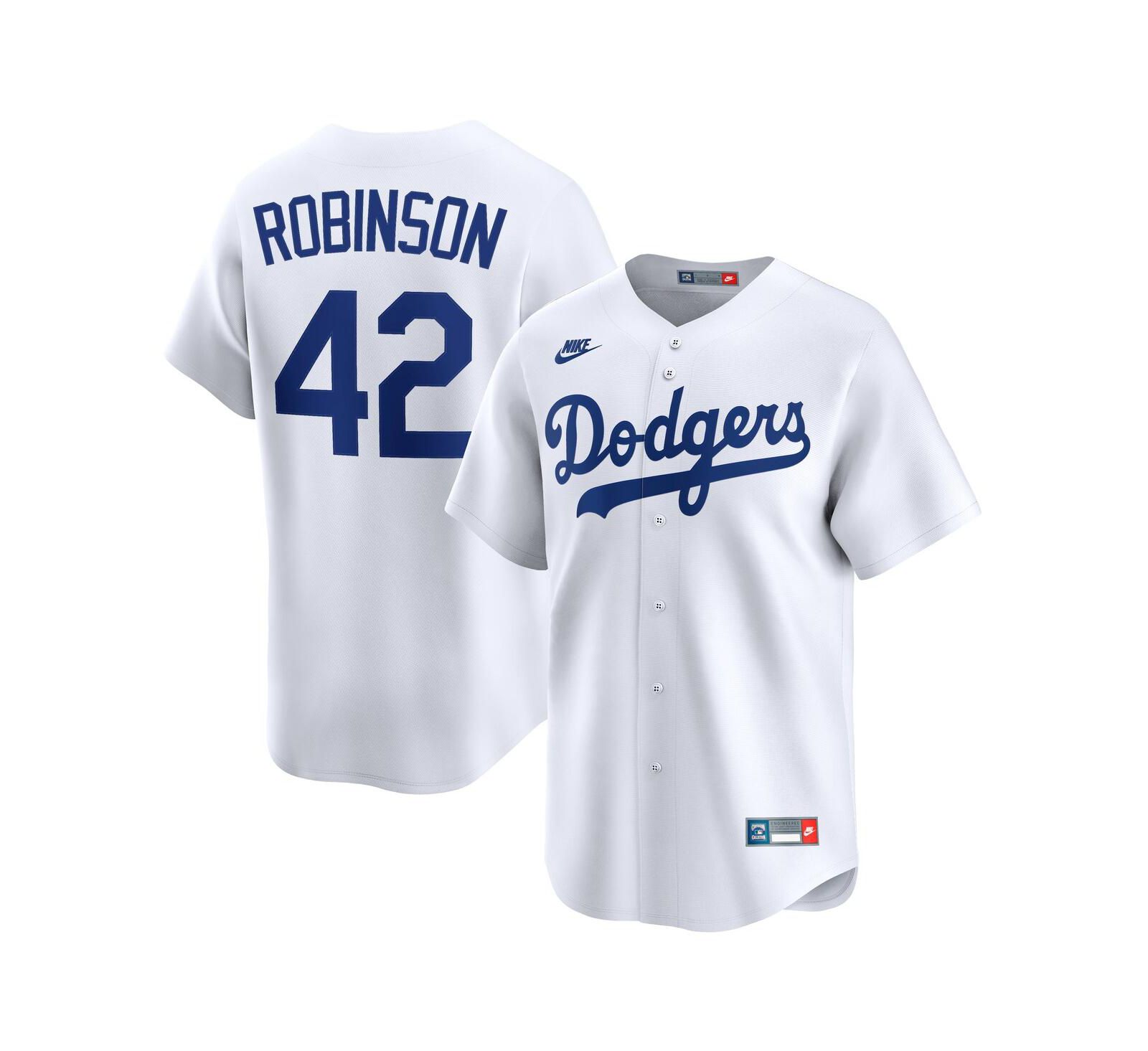 Мужская джерси Nike Jackie Robinson White Brooklyn Dodgers из коллекции Cooperstown Limited
