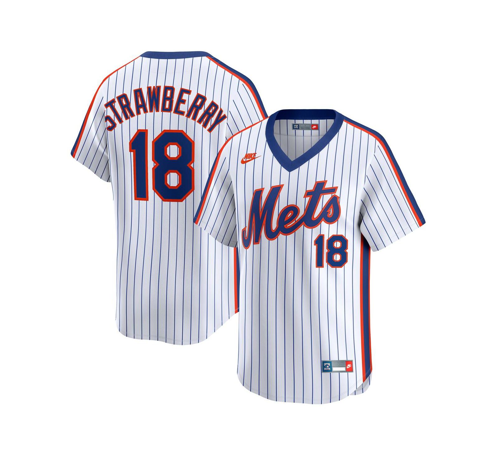 Nike Мужской джерси Darryl Strawberry White New York Mets Throwback Cooperstown Collection Limited