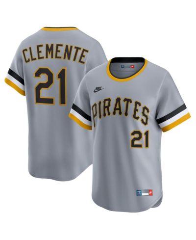 Мужская джерси Nike Roberto Clemente Gray Pittsburgh Pirates Throwback Cooperstown Collection Limited