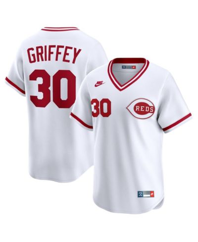 Nike Мужской Ken Griffey White Cincinnati Reds Throwback Cooperstown Collection Limited Jersey