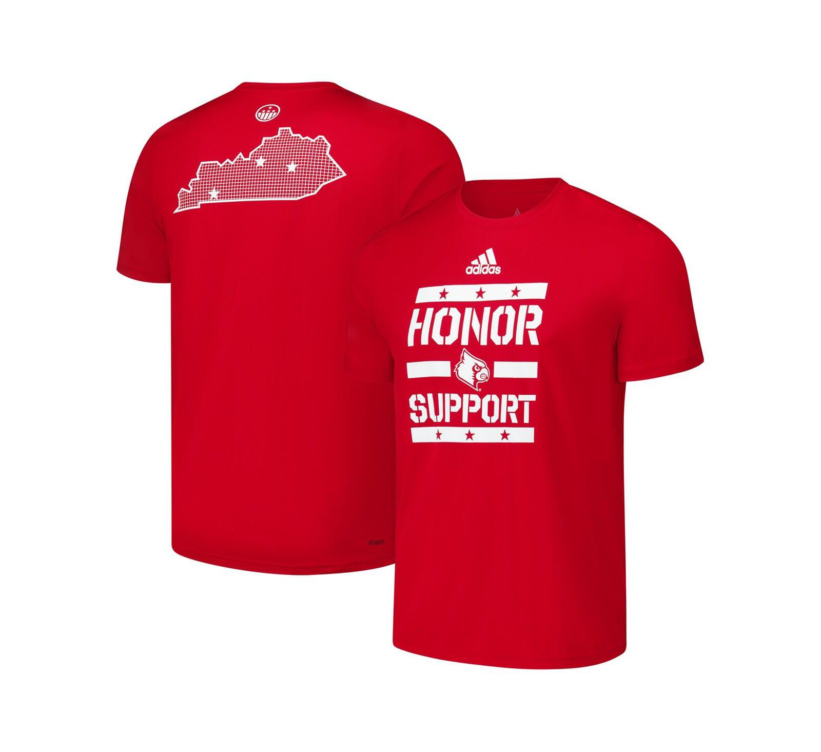 Adidas Men's Red Louisville Cardinals Honor Support Pre-Game T-Shirt