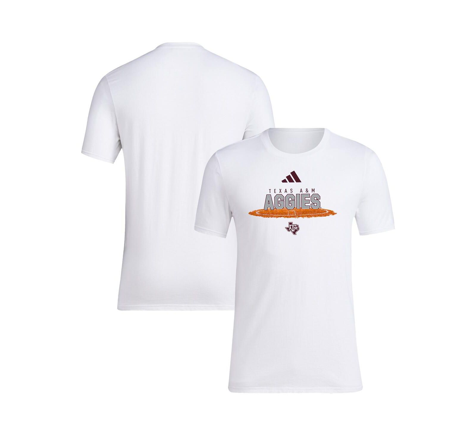 Adidas Men's White Texas A&M Aggies Softball Pitcher's Circle T-Shirt