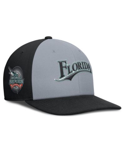 Мужская кепка Nike Gray/Black Florida Marlins Cooperstown Collection Pro Performance Snapback