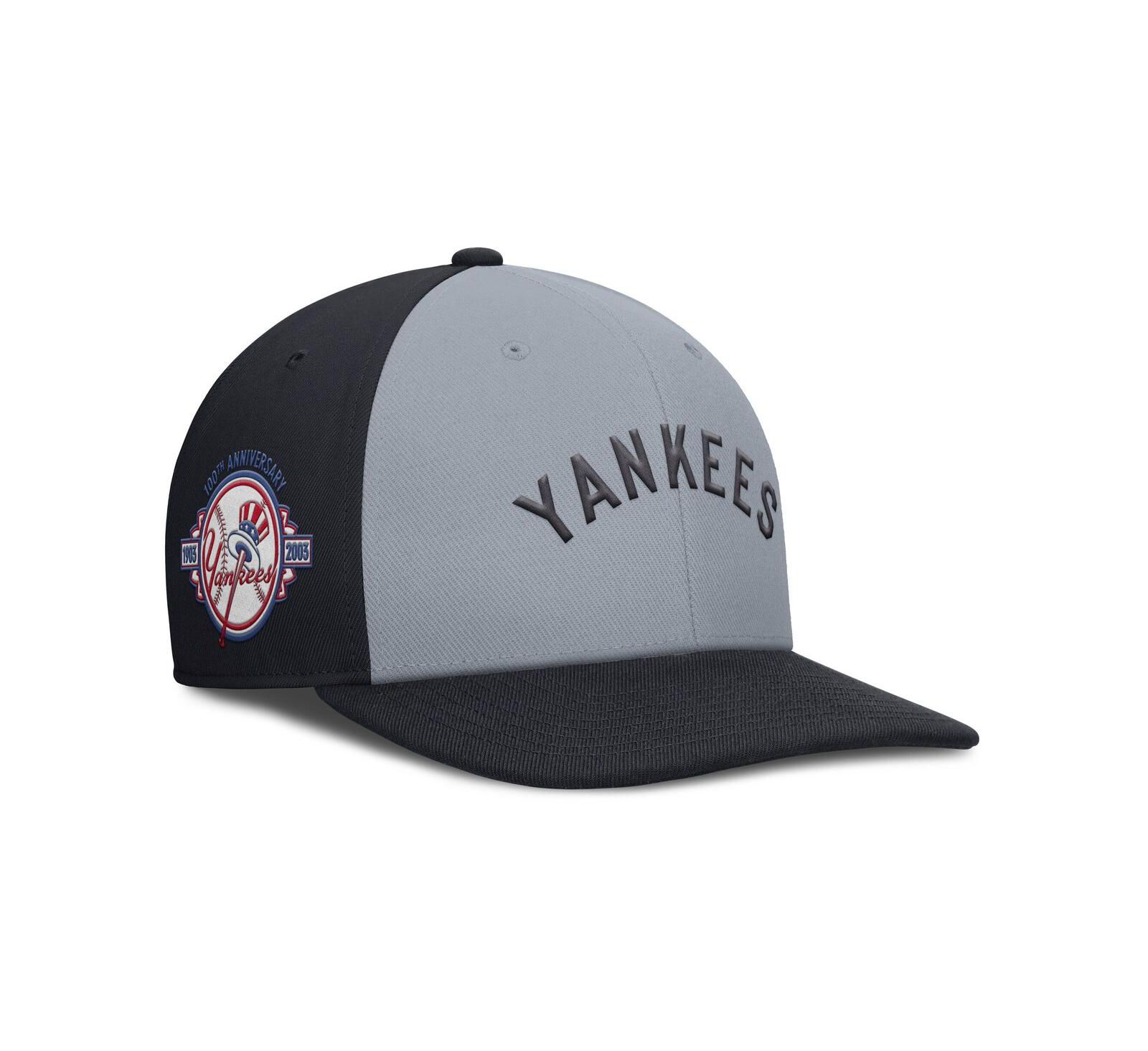 Nike Мужская кепка New York Yankees Pro Performance Snapback, серая/темно-синяя