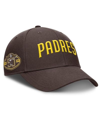 Nike Мужская регулируемая кепка San Diego Padres Rise Gaberdine, коричневая