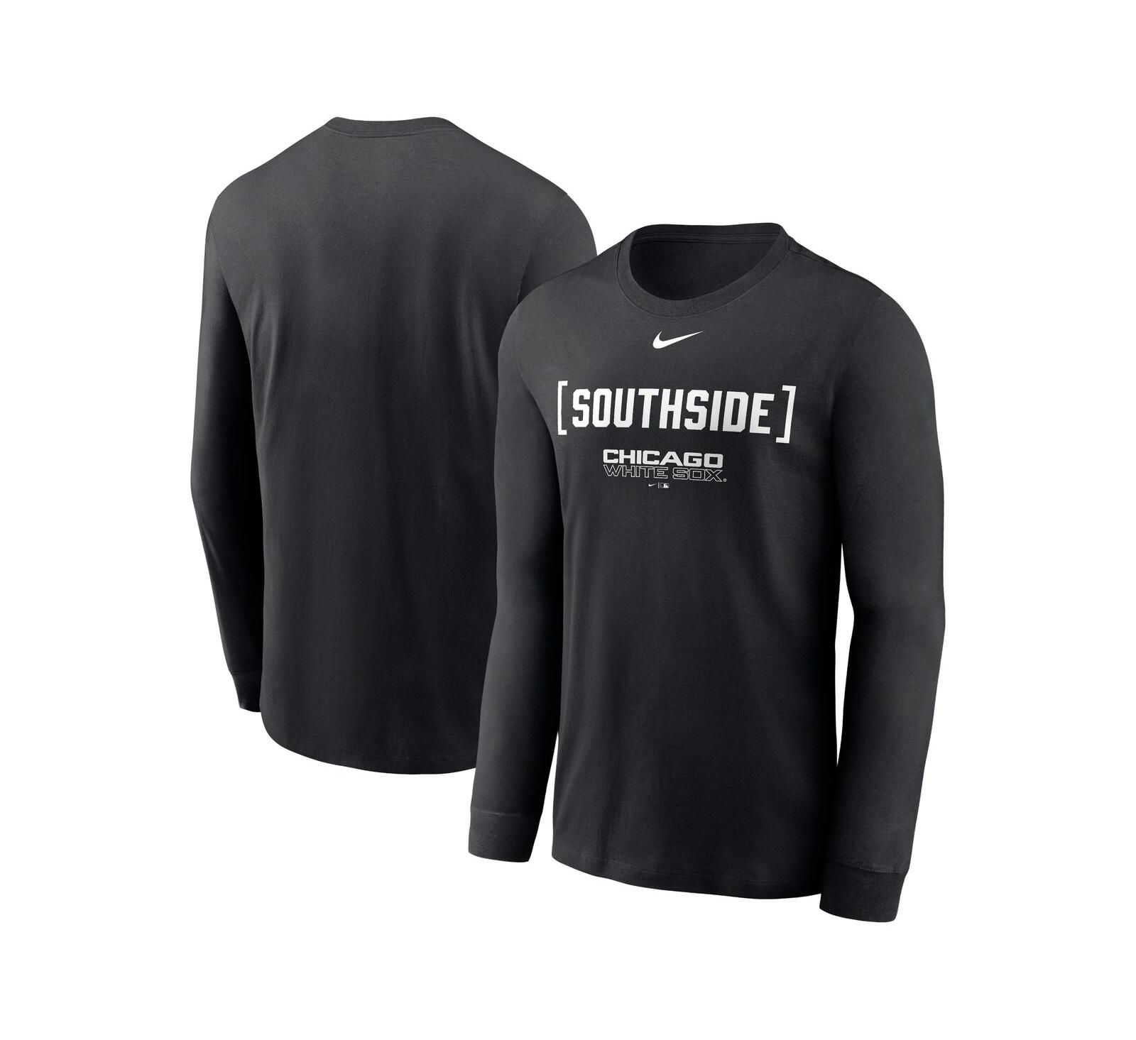 Nike Мужская черная футболка с длинным рукавом Chicago White Sox Local Nickname