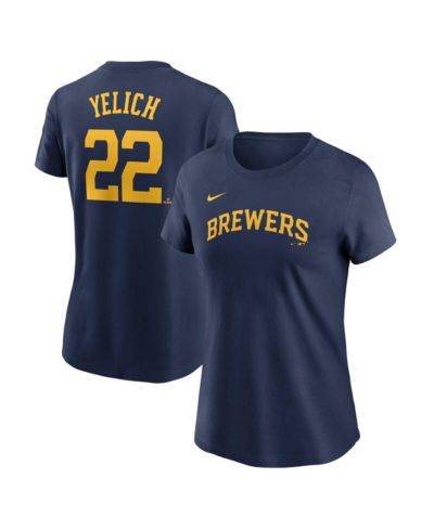 Nike Женская футболка Milwaukee Brewers Christian Yelich, темно-синяя
