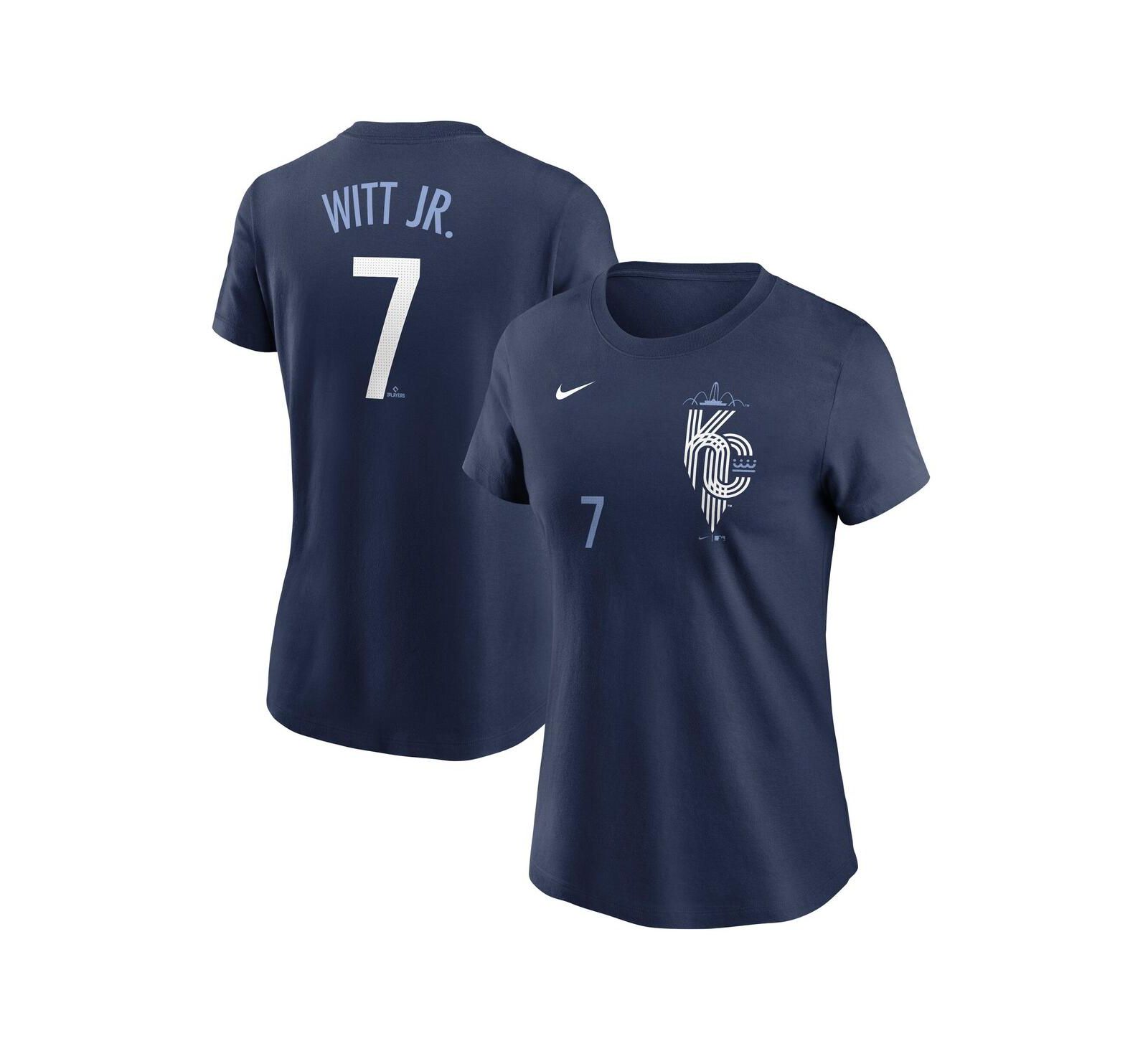 Nike Women's Bobby Witt Jr. Navy Kansas City Royals City Connect Fuse Name & Number T-Shirt