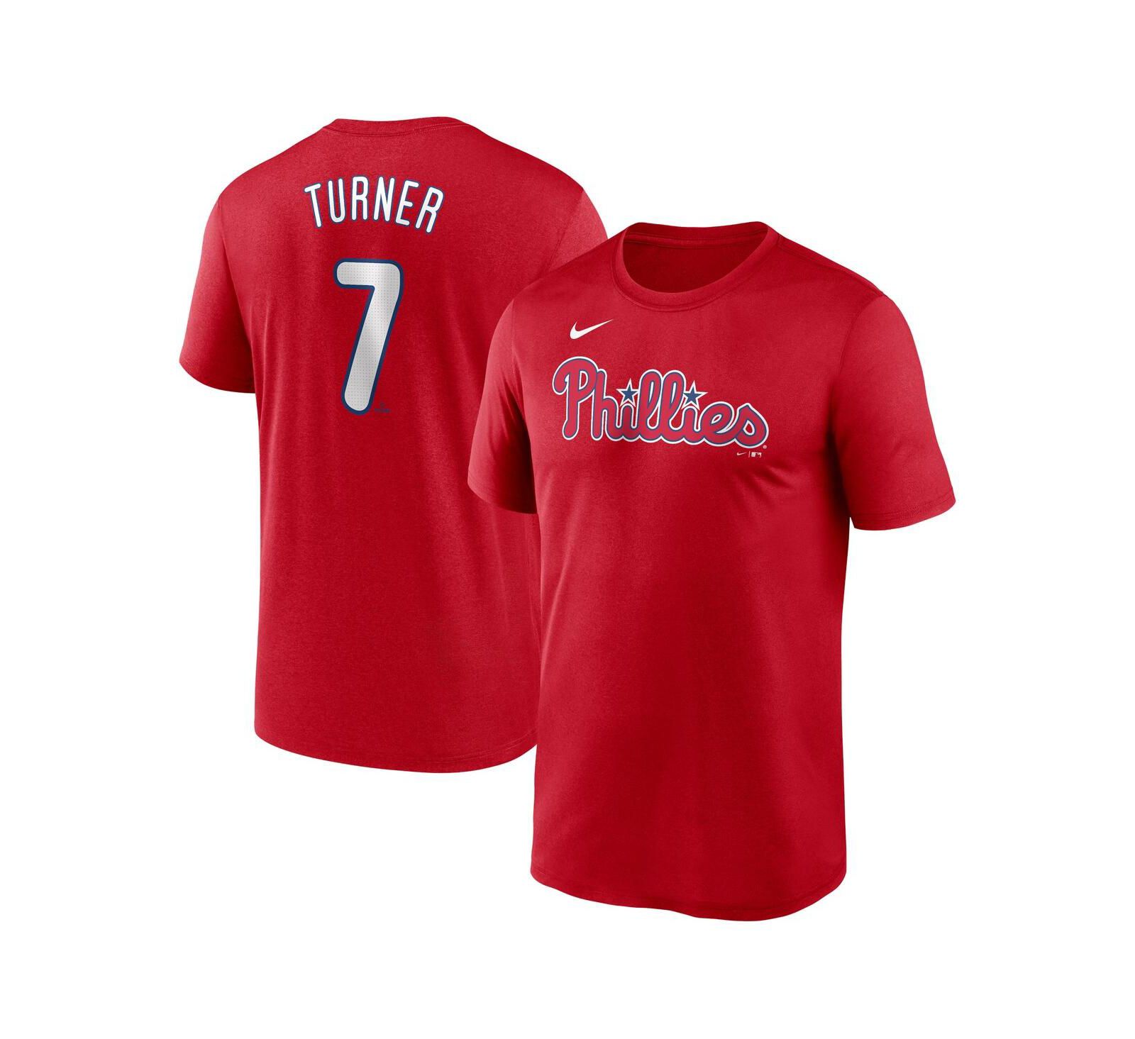 Nike Men's Trea Turner Red Philadelphia Phillies Legend Name and Number Home T-Shirt