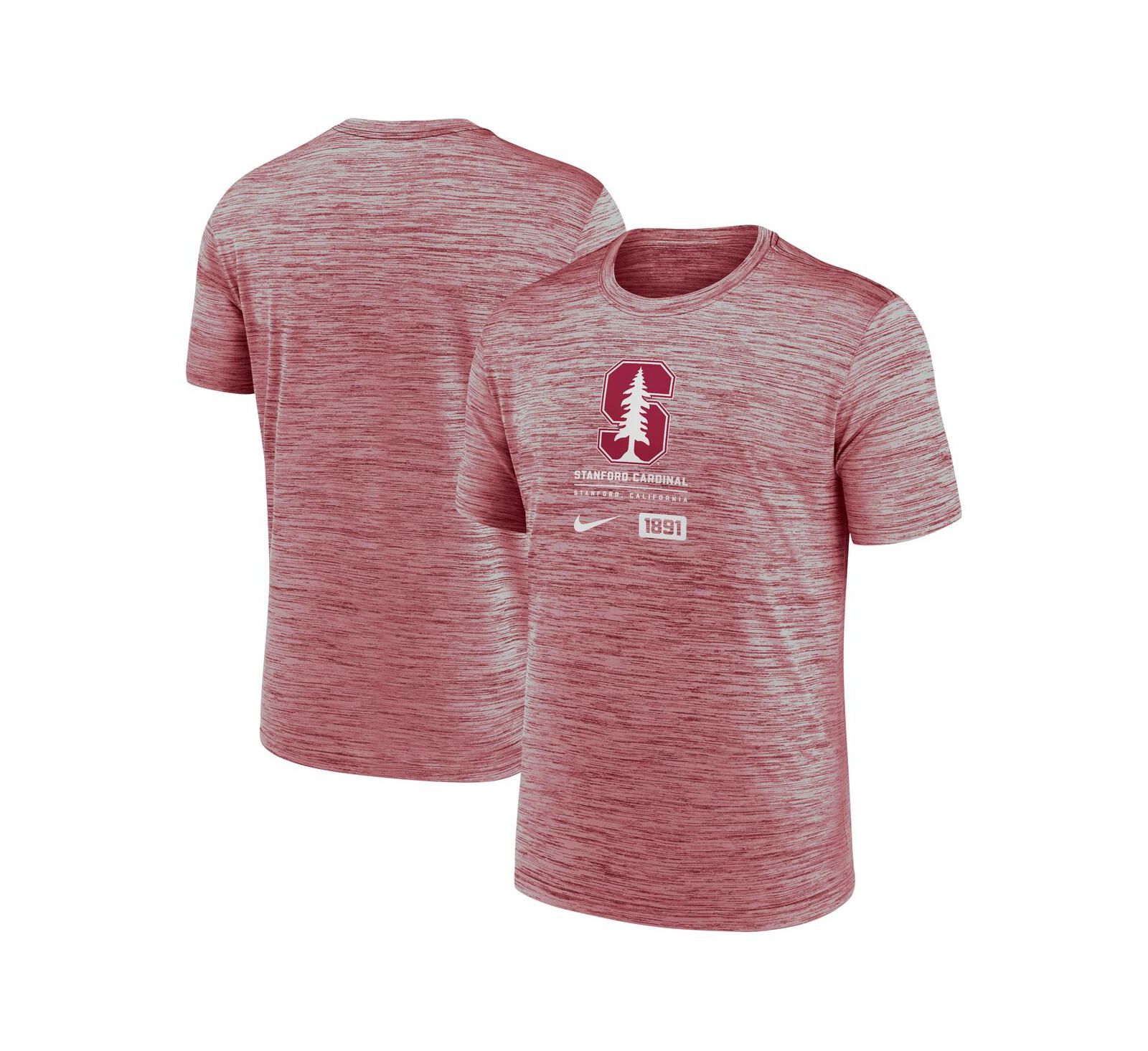 Nike Men's Cardinal Stanford Cardinal Campus Center Block Velocity Performance T-Shirt