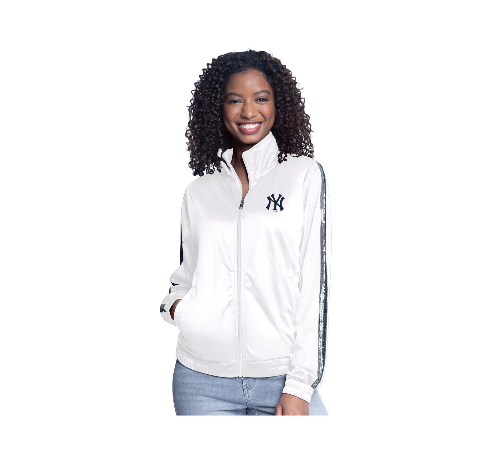 G-III Sports by Carl Banks Женская белая спортивная куртка New York Yankees Gear II Full-Zip