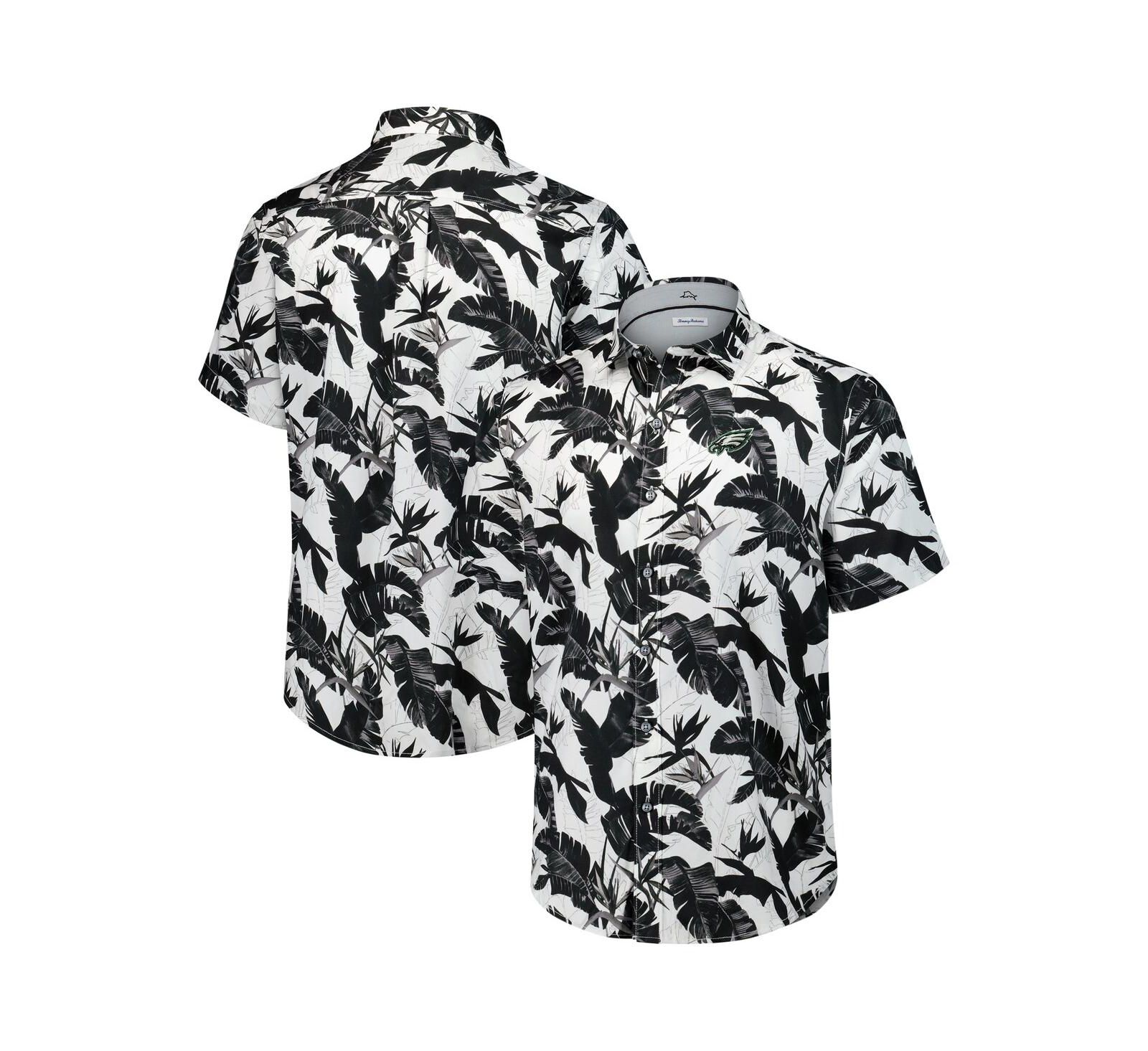 Tommy Bahama Men's Black Philadelphia Eagles Sunnyvale Blooms Camp Button-Up Shirt