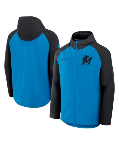 Мужская ветровка Nike Miami Marlins Authentic Collection Raglan Performance Full-Zip, синий/черный