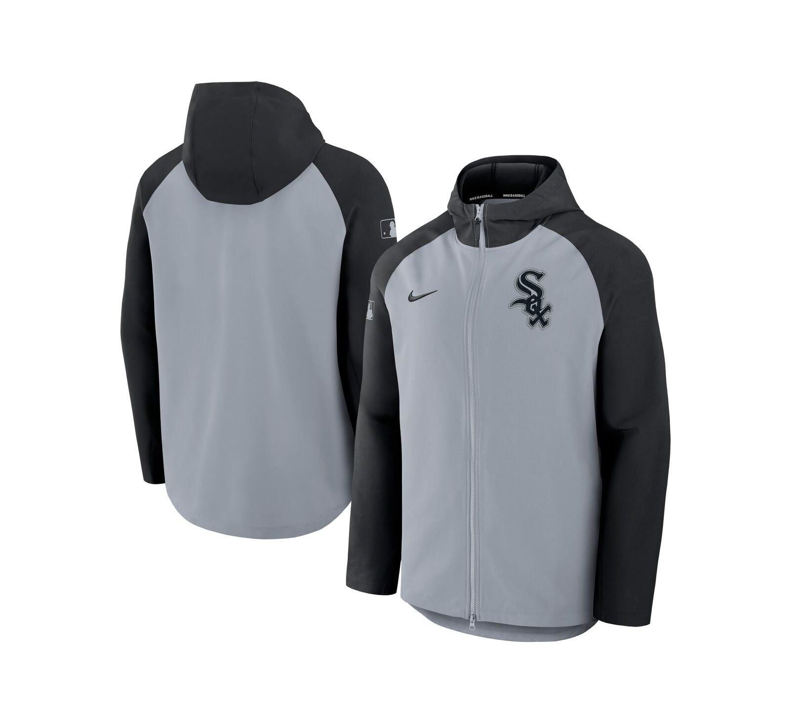Nike Мужская куртка Chicago White Sox Authentic Collection Raglan Performance Full-Zip серого/черного цвета