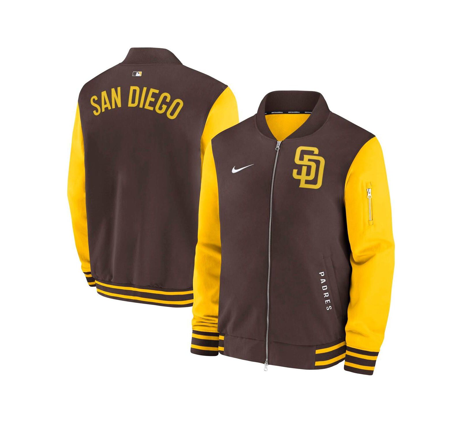 Мужская бомбер-куртка Nike San Diego Padres Authentic Collection Full-Zip