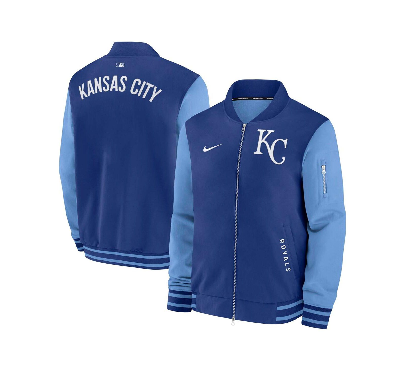 Мужская куртка-бомбер Nike Kansas City Royals Authentic Collection Dugout Full-Zip Royal/Light Blue