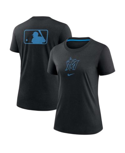 Женская футболка Nike Black Miami Marlins Authentic Collection Early Work Tri-Blend