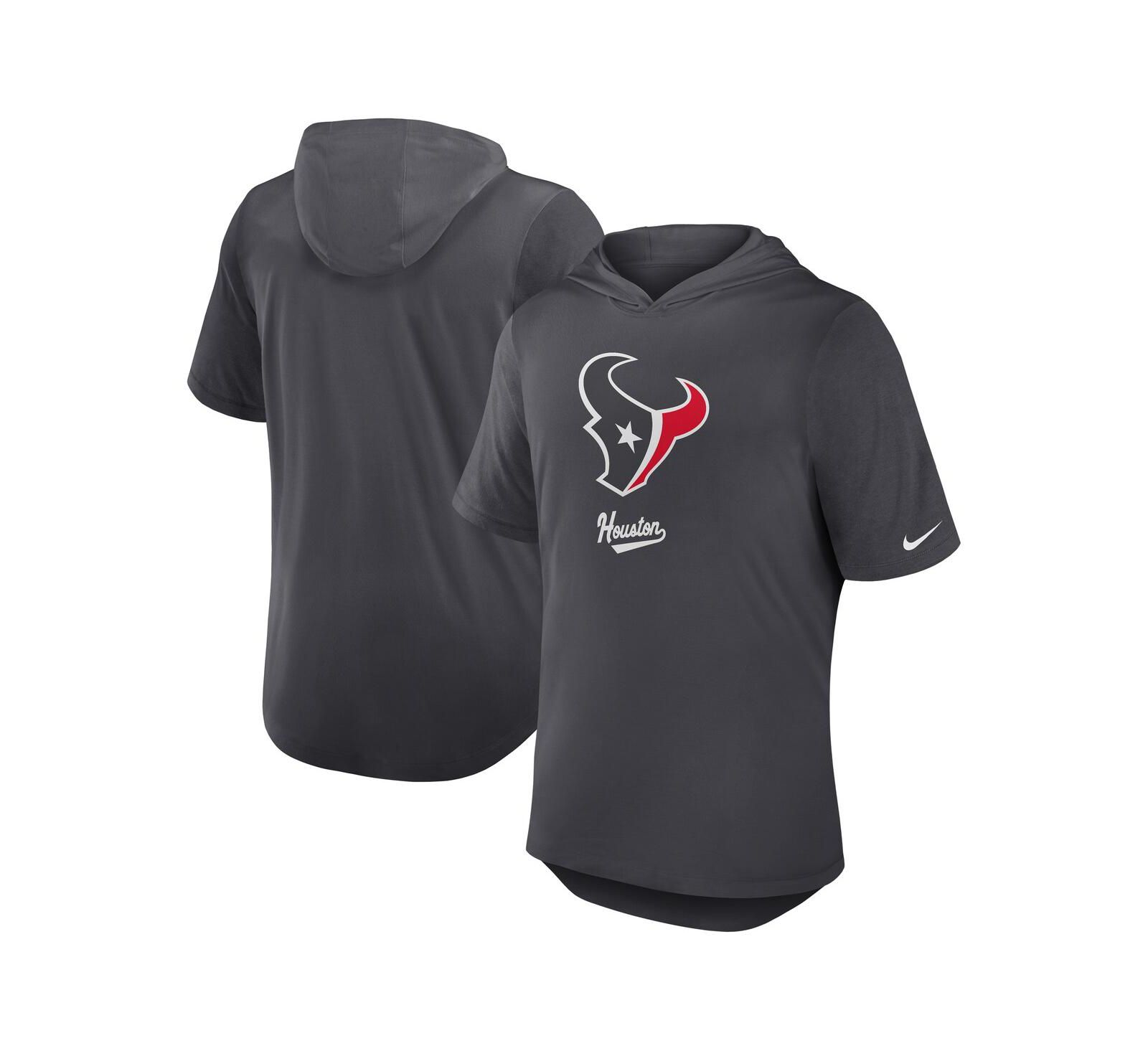 Nike Men's Anthracite Houston Texans Tri-Blend Performance Hoodie T-Shirt