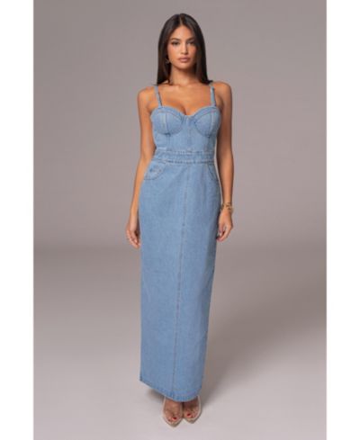 JLUXLABEL Women's Mara Denim Bustier Dress