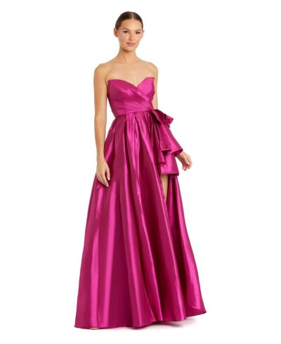 Mac Duggal женское вечернее платье из тафты без бретелек с рюшами