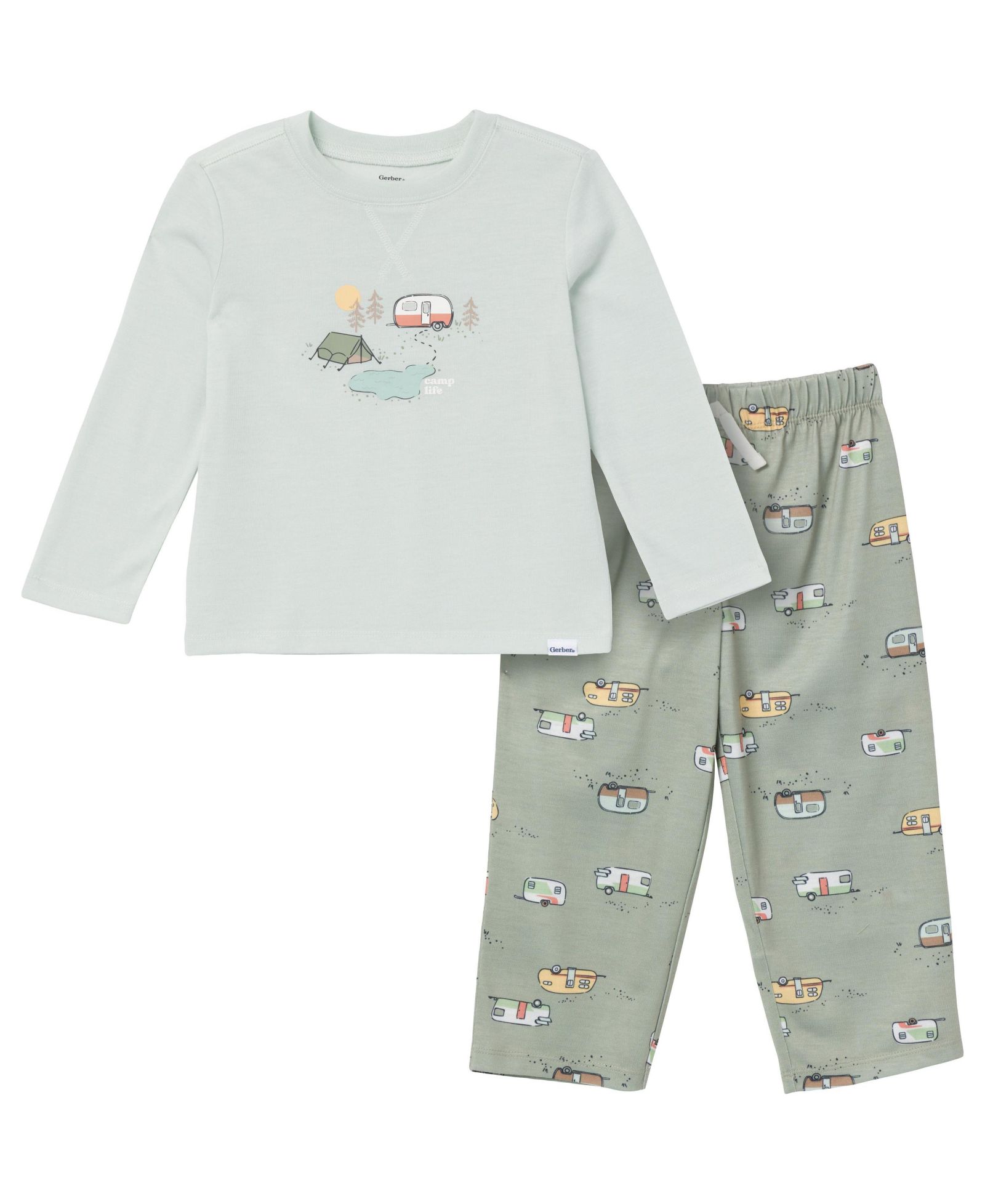 Gerber Toddler Boys 2-Piece Comfy Long Sleeve Top and Pajama Pant Set