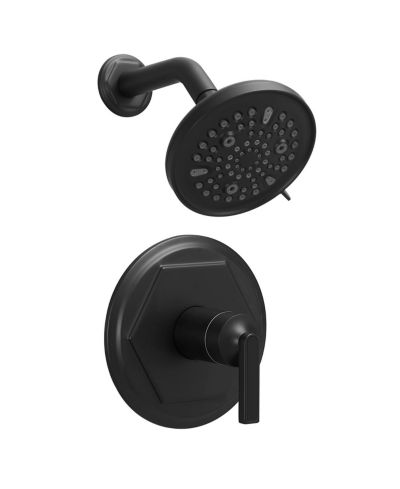 Greenspring круглый смеситель для душа с одной ручкой и 9 режимами распыления, Matte Black