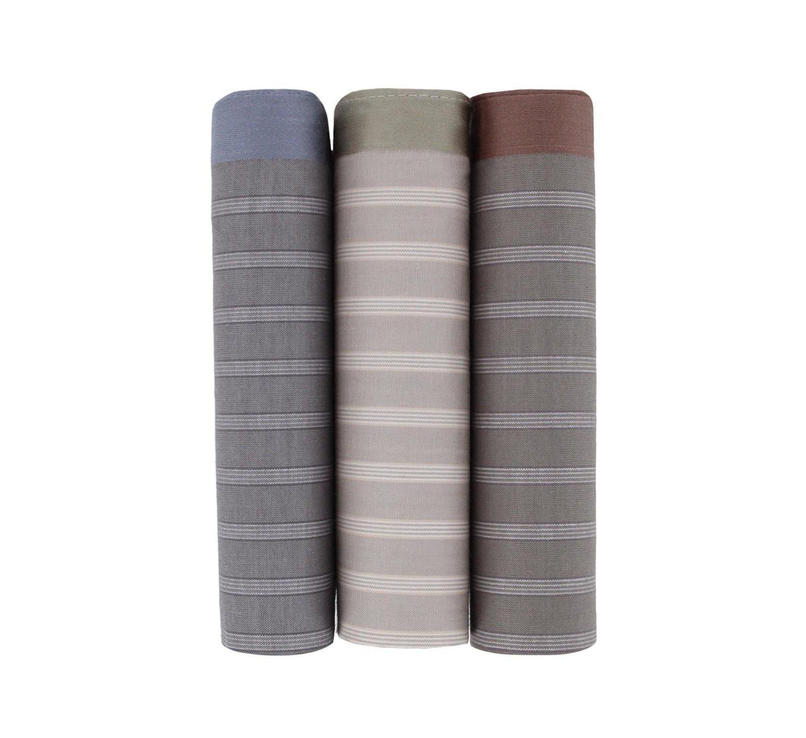 TRAFALGAR Men's Clark's Classy Patterned Cotton Handkerchiefs (3 Pack)