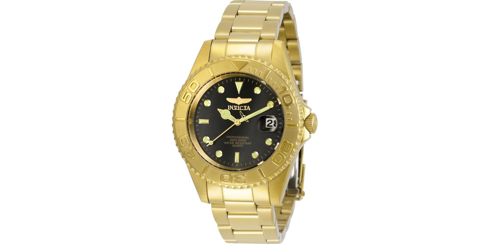 Invicta Men's 29939 Pro Diver  Quartz 3 Hand Black Dial Watch