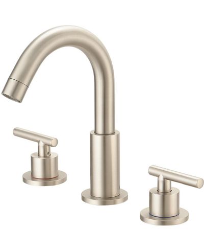 Greenspring Valve and cUPC Water Supply Lines 8 in. Widespread 2-Handle Mid-Arc Bathroom Faucet