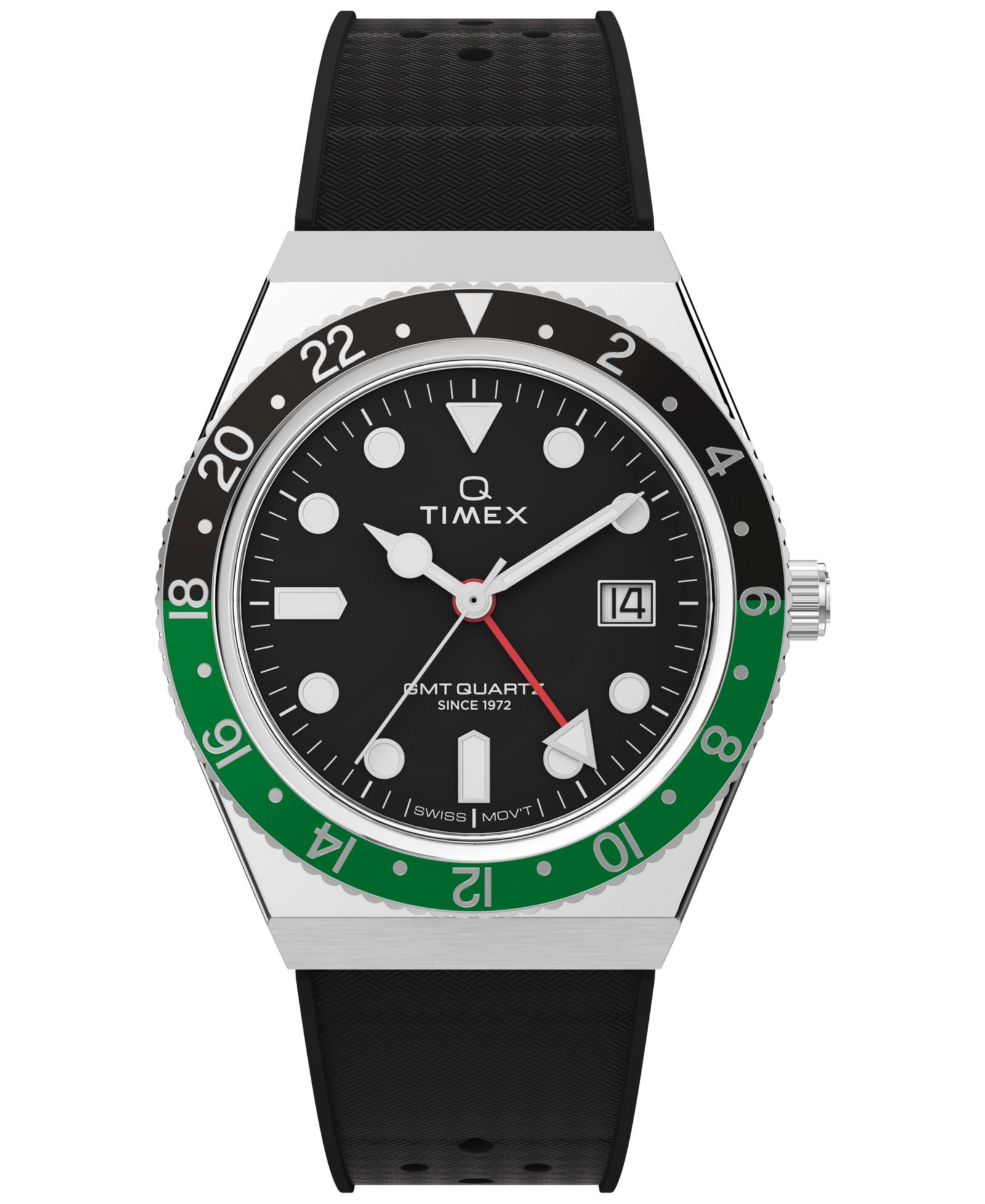 Timex Men's Analog Black Rubber Strap Watch, 38mm