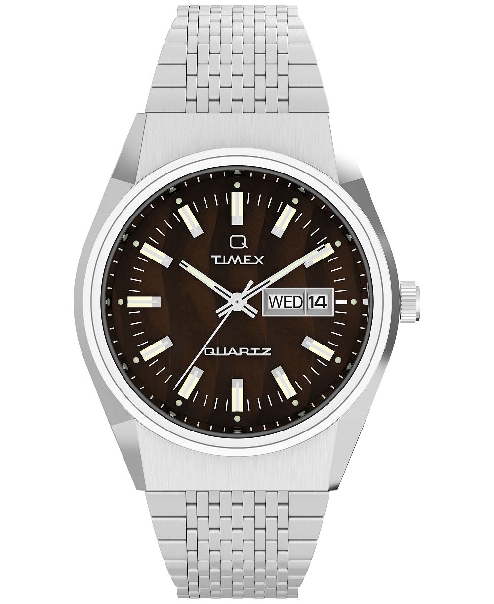Часы Timex Men's Analog Silver-Tone Stainless Steel, 38mm