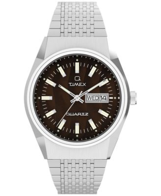Часы Timex Men's Analog Silver-Tone Stainless Steel, 38mm