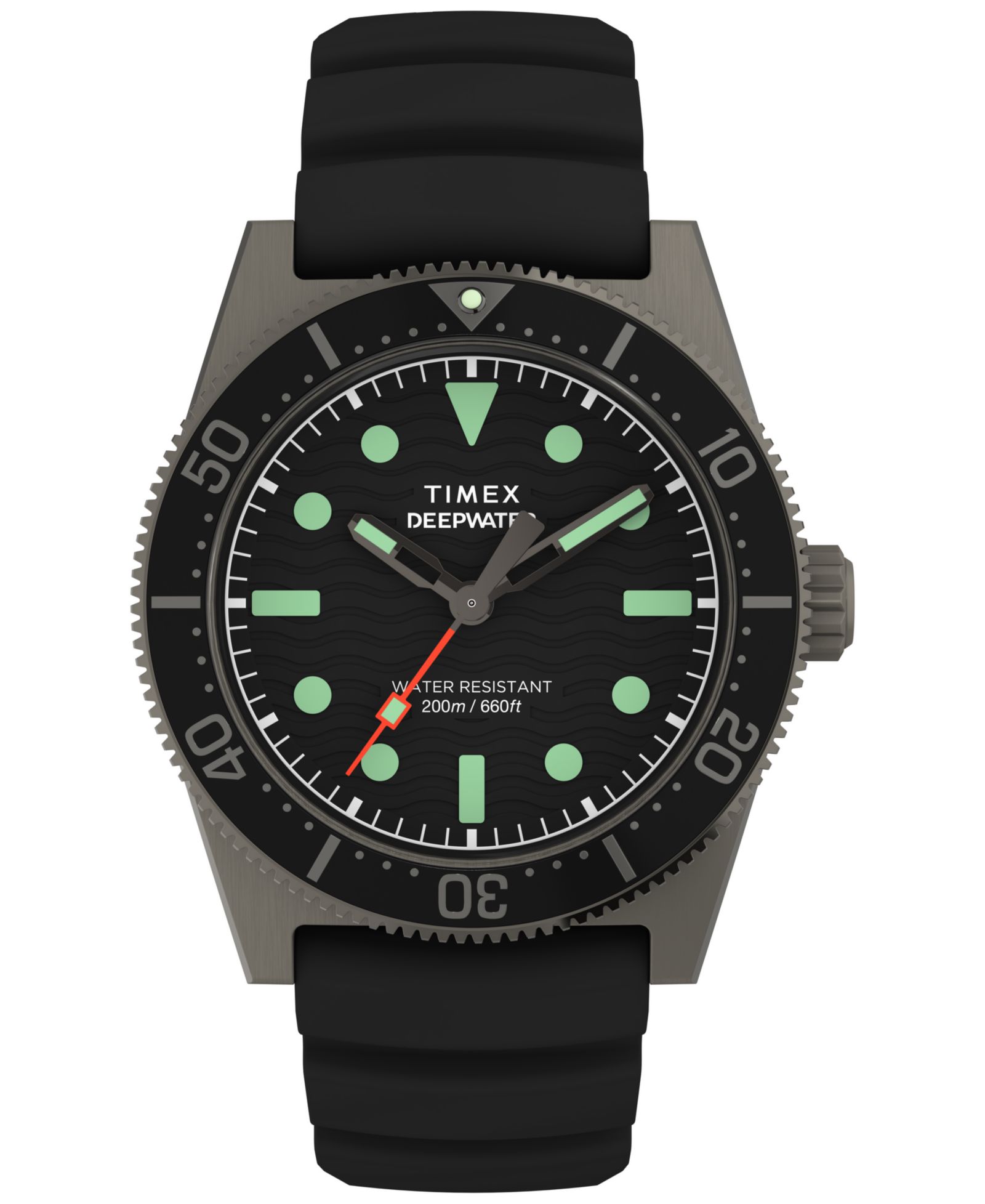 Timex Men's Analog Black Rubber Strap Watch, 41mm