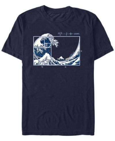 Design By Humans Men's The Great Fibonacci Wave Short Sleeve T-Shirt
