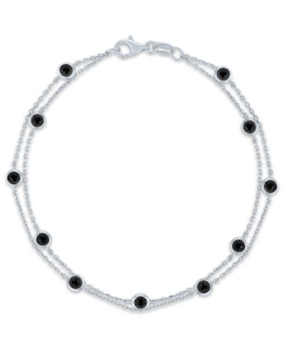 Black Diamond Bracelet (1/4 ct. t.w.) in Sterling Silver