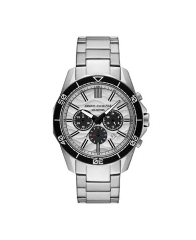 A|X Armani Exchange Men's Quartz Chronograph Silver Stainless Steel Watch, 44mm