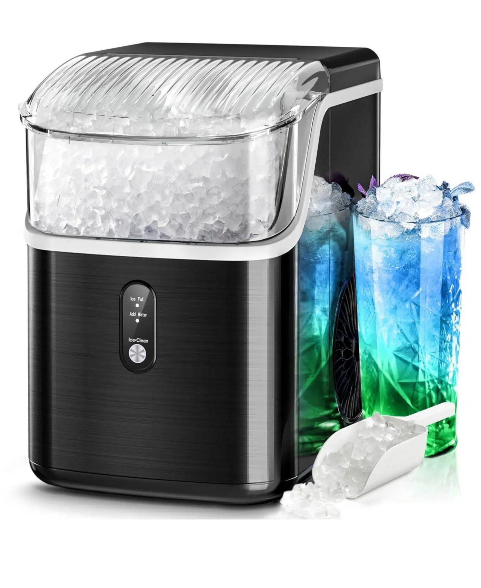 Cowsar 35lbs/Day,One-Click Operation,Self-Cleaning Countertop Nugget Ice Makers Ice Maker Machine