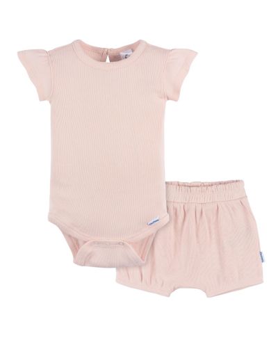 Комплект из 2 шт. Gerber Baby Girls Crystal Pink Bodysuit and Shorts Set