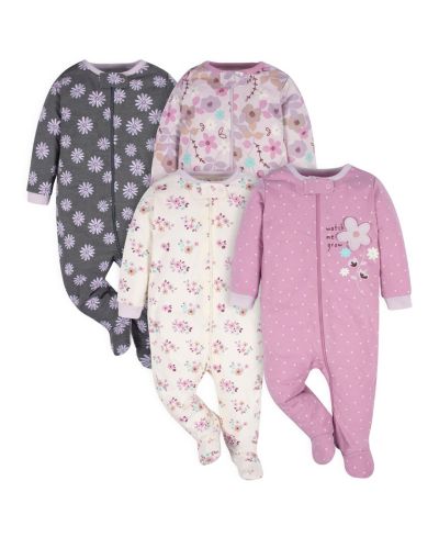 Пижама Gerber Baby Girls Sleep N' Play, 4-pack