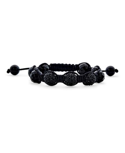 Bling Jewelry White Howlite Pave Crystal Shamballa Inspired Bolo Bracelet 12MM Adjustable