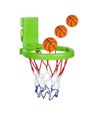 Sperric Basketball Hoop Playset with Suction Cups & Tying Straps, 2 in 1 Basketball Hoop for Bathtub & Door with 3 Mini Basketballs for Kids ages 1-3