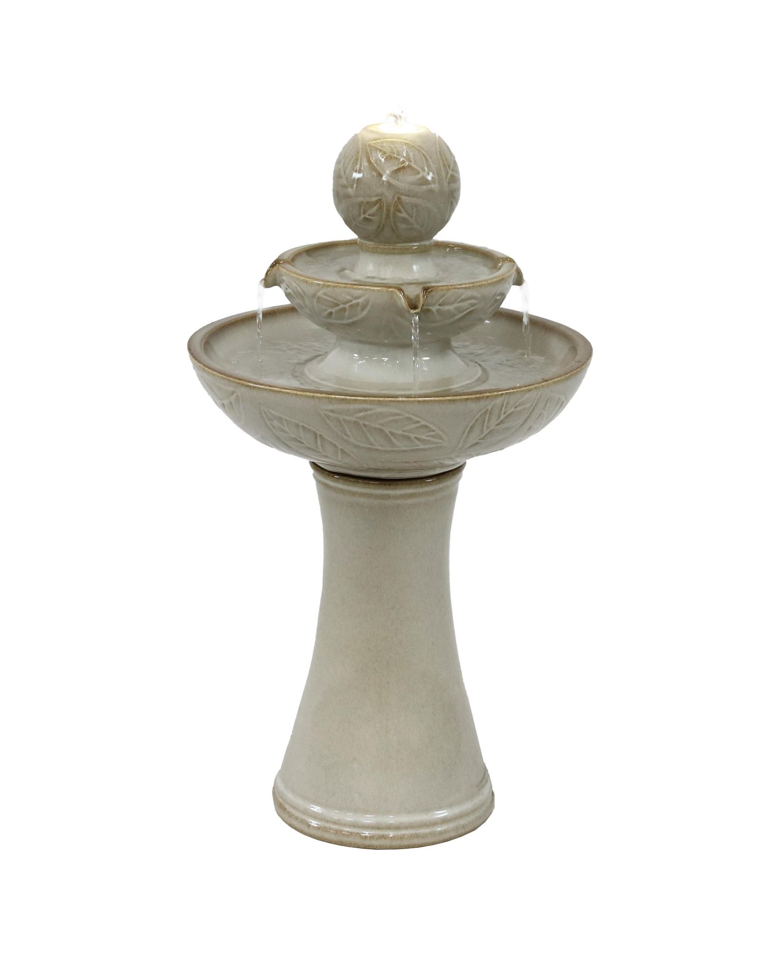 Уличный керамический фонтан Sunnydaze Decor Gentle Glow с LED-подсветкой — 26.5" H