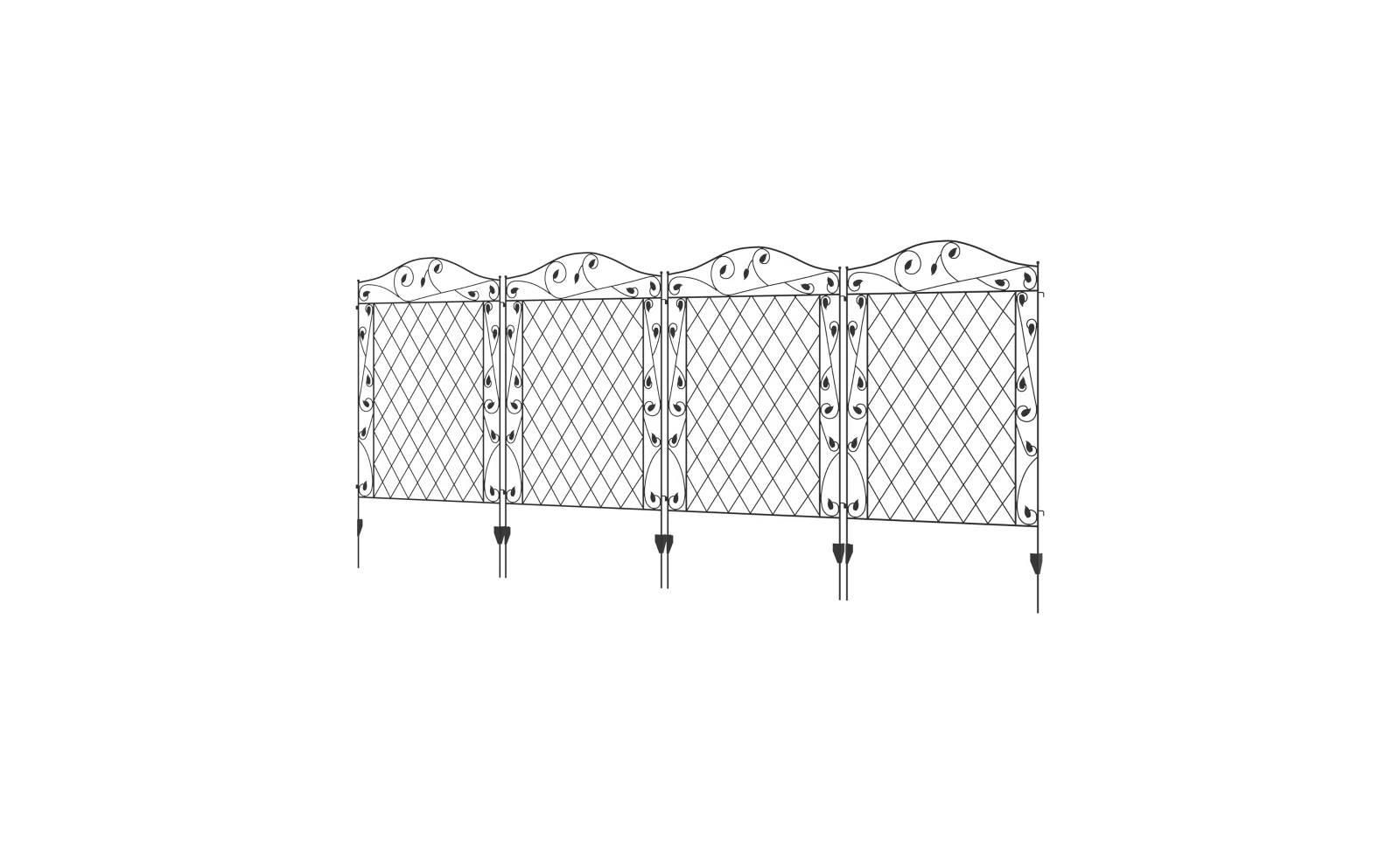 Декоративная садовая решетка Slickblue 4 Pack Steel Foldable Fence Floral Trellis Panel
