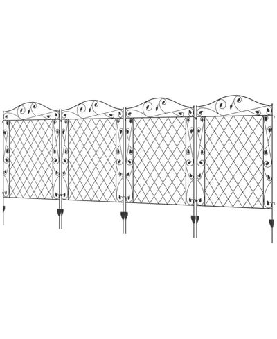 Декоративная садовая решетка Slickblue 4 Pack Steel Foldable Fence Floral Trellis Panel