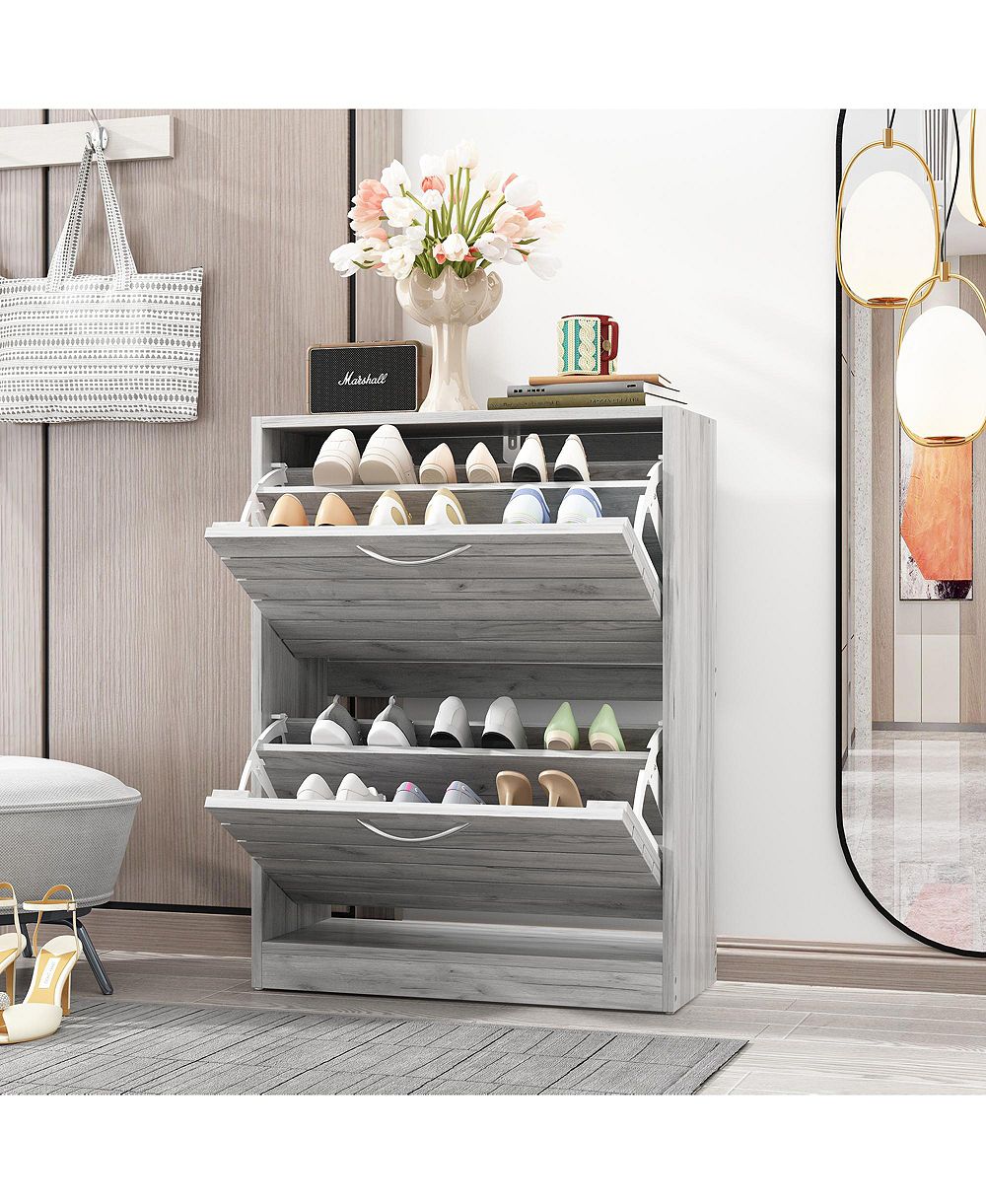 Shoe Cabinet with 2-Shutter Door, Shoe Rack