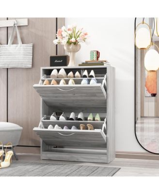 Shoe Cabinet with 2-Shutter Door, Shoe Rack
