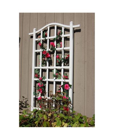 Outdoor Vinyl Garden Plant Trellis with Ground Anchors