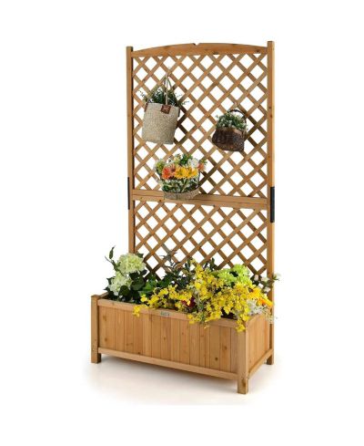 Приподнятая грядка для сада из кедра Outdoor Fir Wood с высокой решеткой